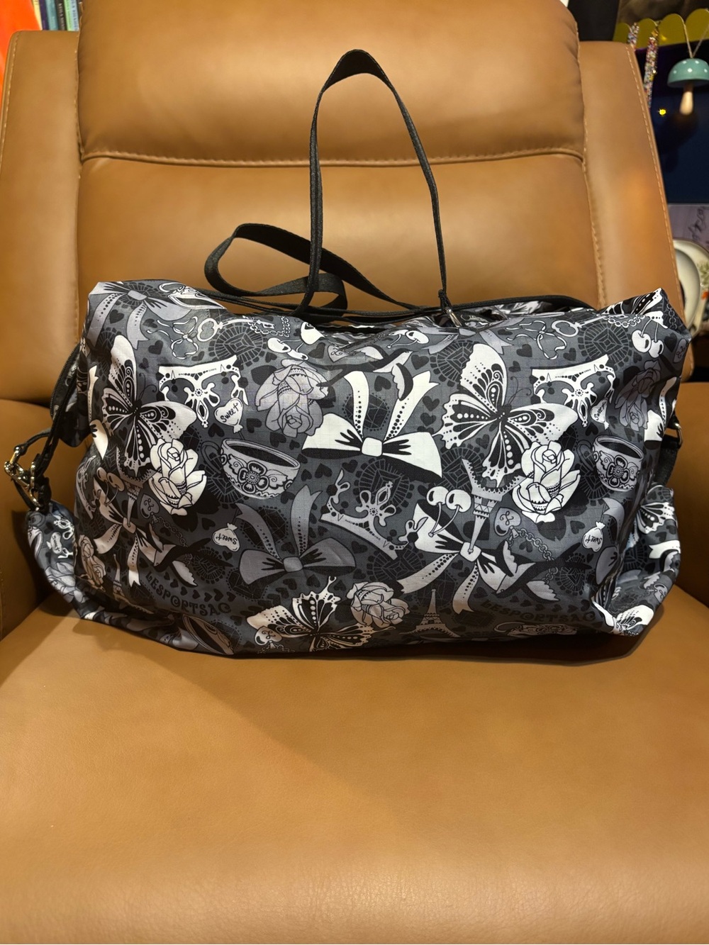 LeSportsac Extra Large Weekender Duffle Bag Y2K Butterfly Bow “Charms” Print